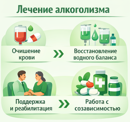 лечение алкоголизма в Сибае этапы